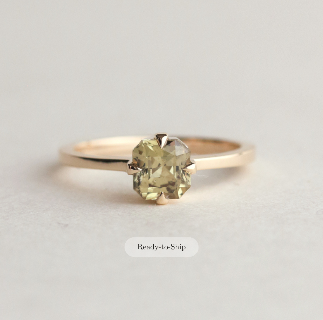 Unheated Emerald-Cut Sapphire Ring | Dorothea Ring | Evorden