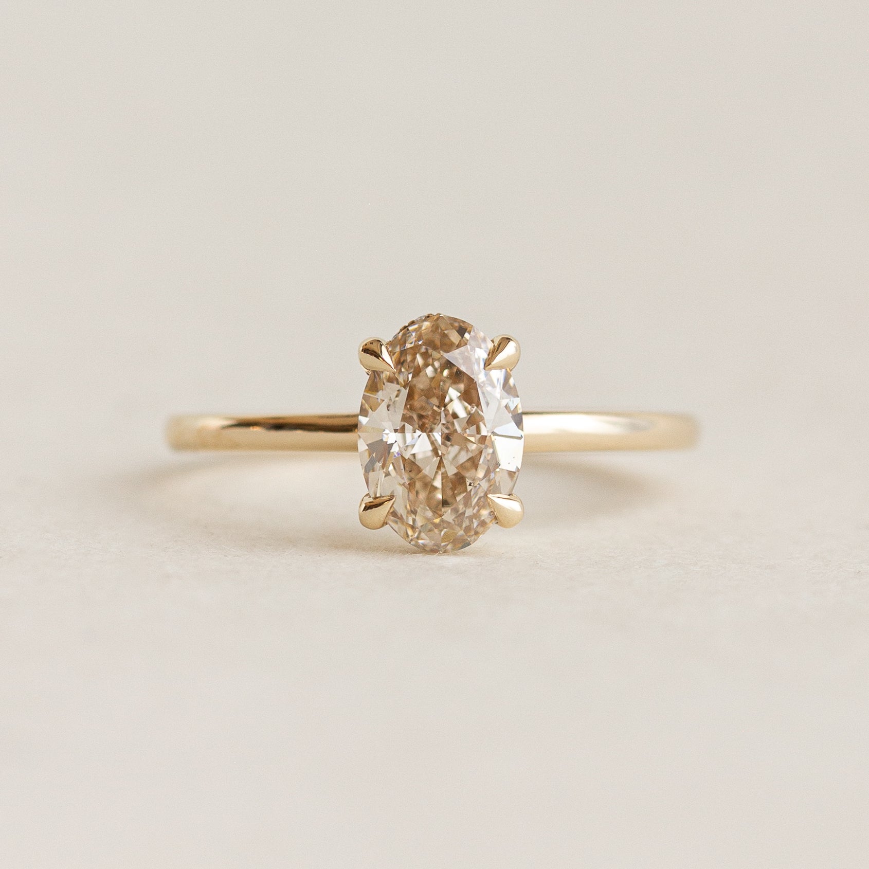 Oval Champagne Diamond Engagement Ring Avery Ring Evorden