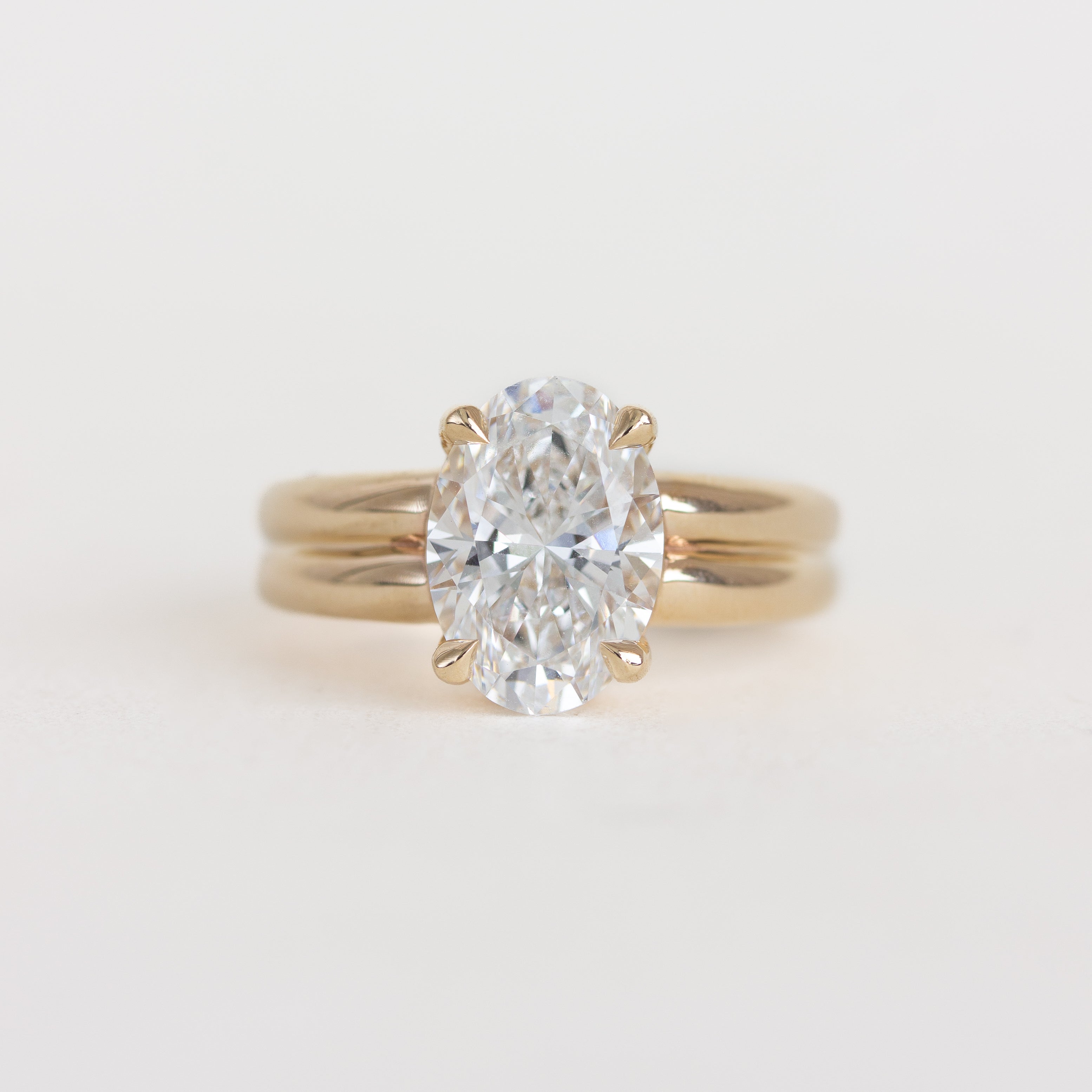 Oval Diamond Double Band Engagement Ring | Mari Ring | Evorden