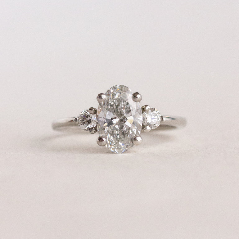 Oval Three Stone Engagement Ring