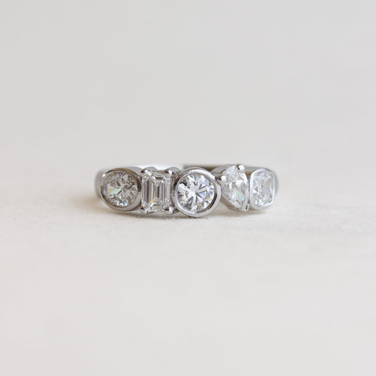 Cluster Diamond Engagement Ring