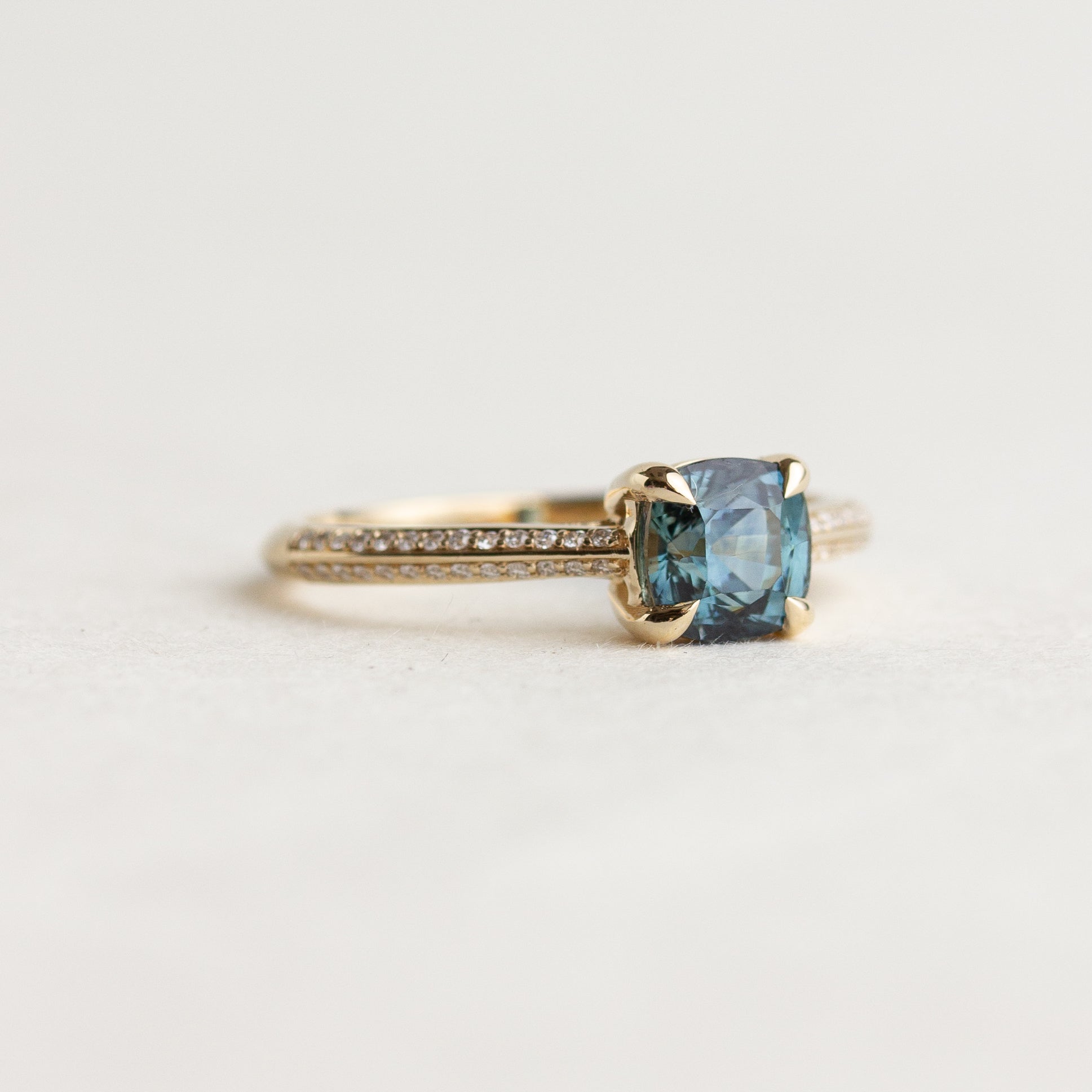 Cushion Sapphire Engagement Ring