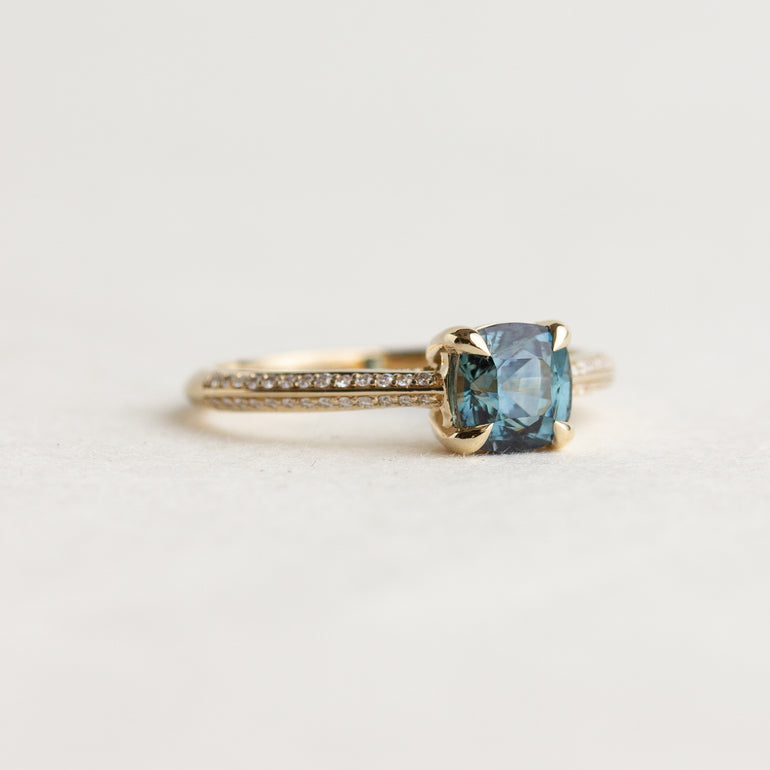 Cushion Sapphire Engagement Ring