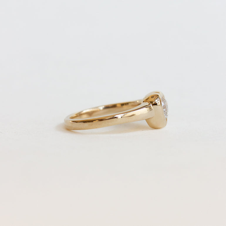 Hear Diamond Bezel Engagement Ring