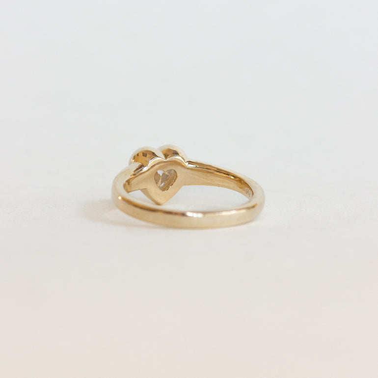 Heart Diamond Bezel Engagement Ring