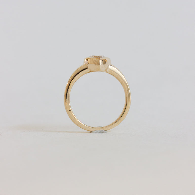 Heart Diamond Bezel Engagement Ring