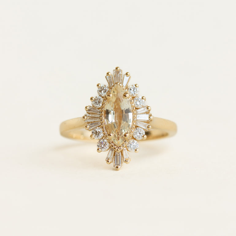 Marquise Sapphire Halo Engagement Ring