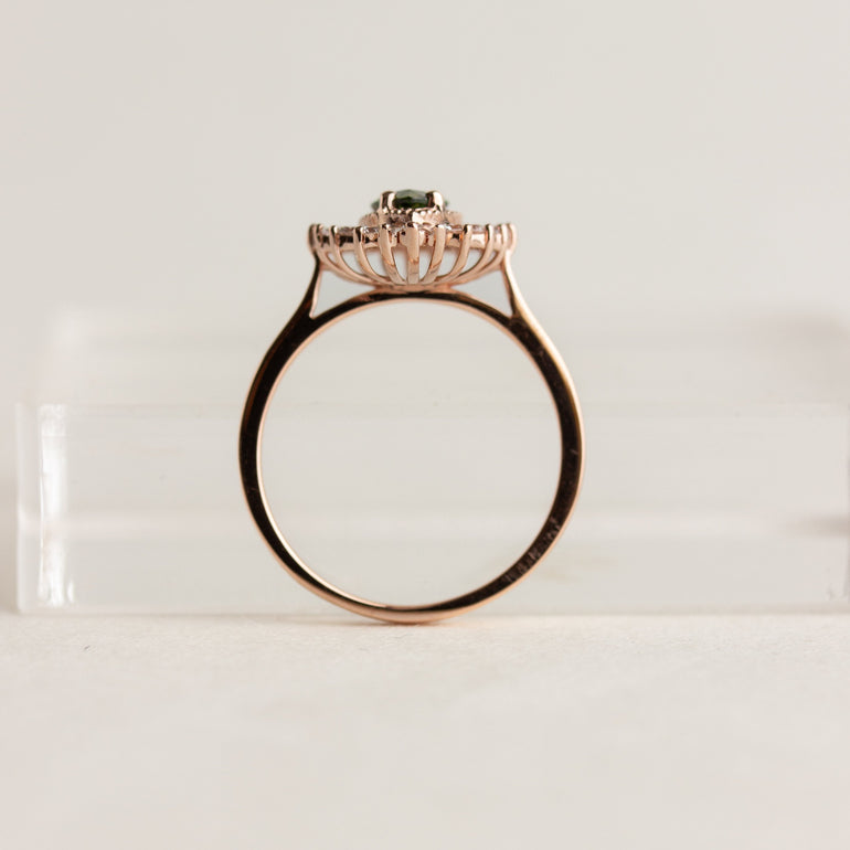 Marquise Sapphire Halo Engagement Ring