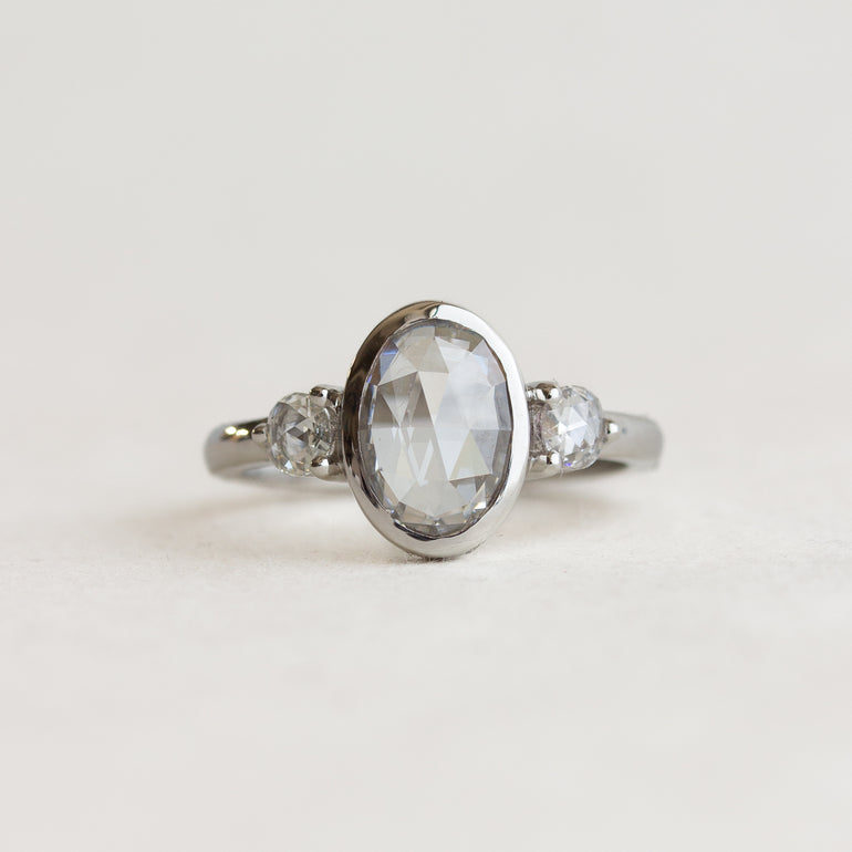 Oval Three Stone Engagement Ring