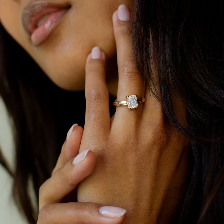 Art Deco Radiant-cut Engagement Ring