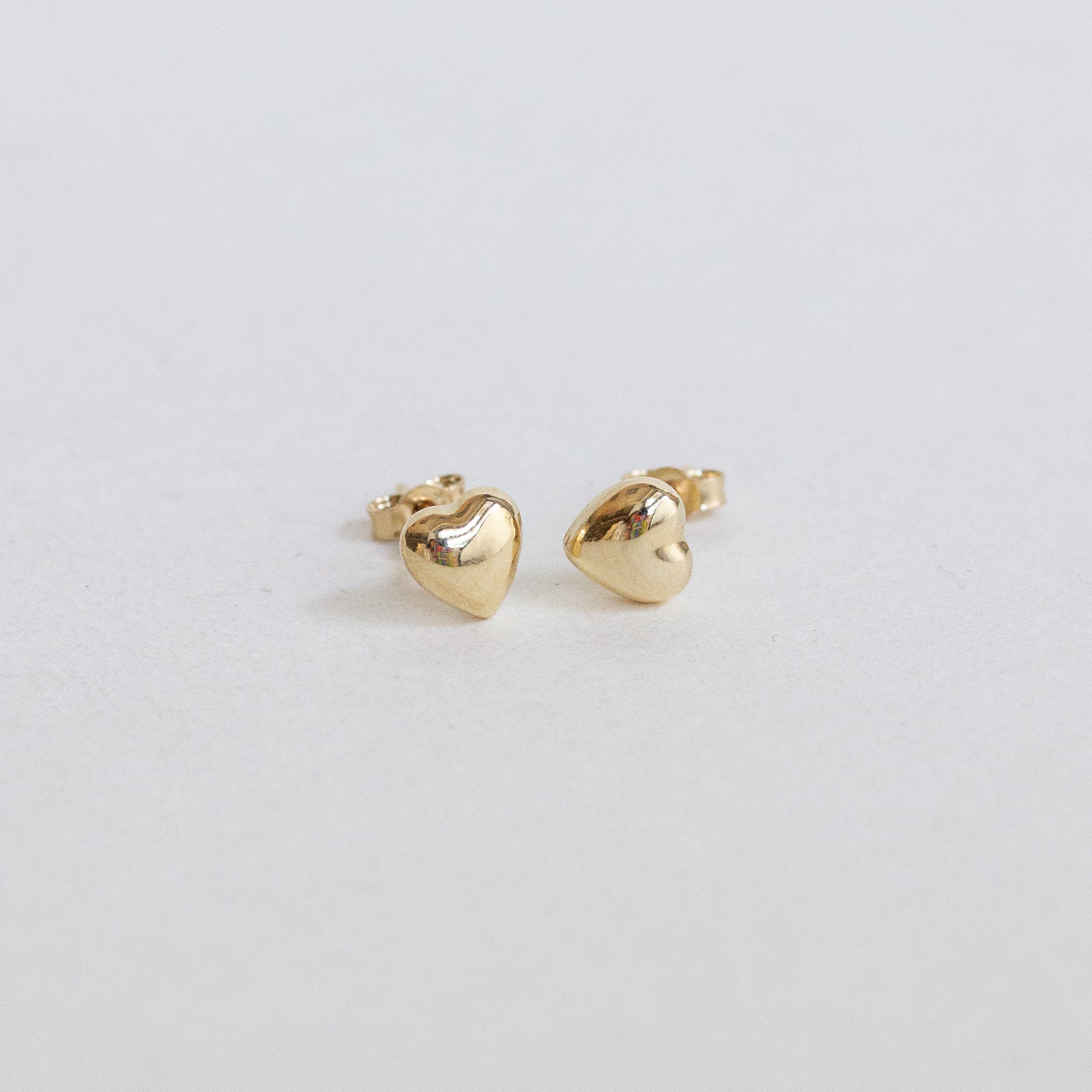 14K Gold Puffy Heart Stud Earrings | Evorden Everyday Collection
