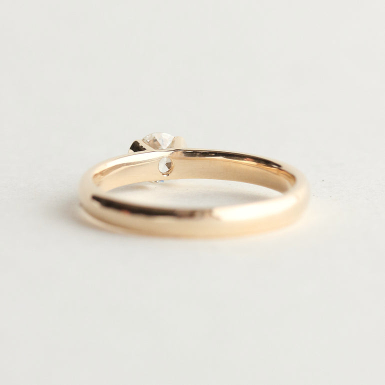 Semi Bezel Mine Cut Diamond Engagement Ring