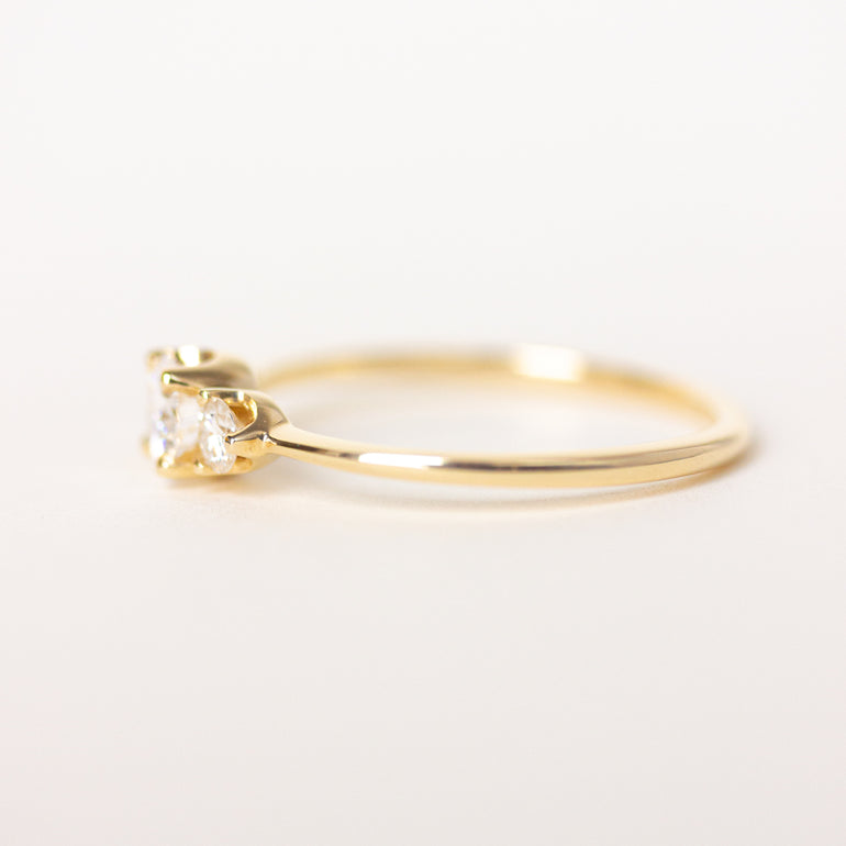 Three-Stone Diamond Engagement Ring in 14K Yellow Gold