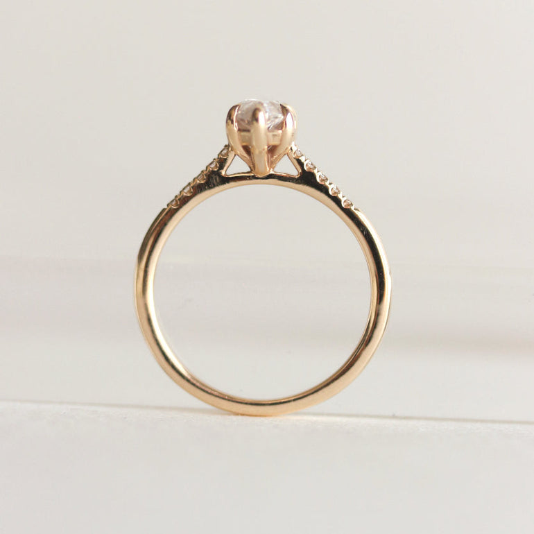 White Stone Marquise Pave Engagement Ring