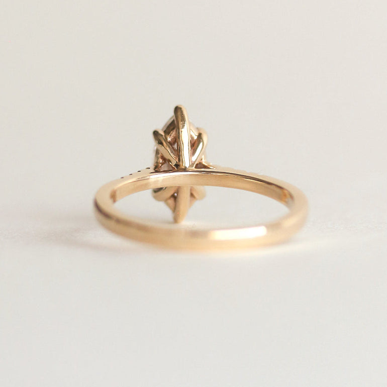 White Stone Marquise Pave Engagement Ring