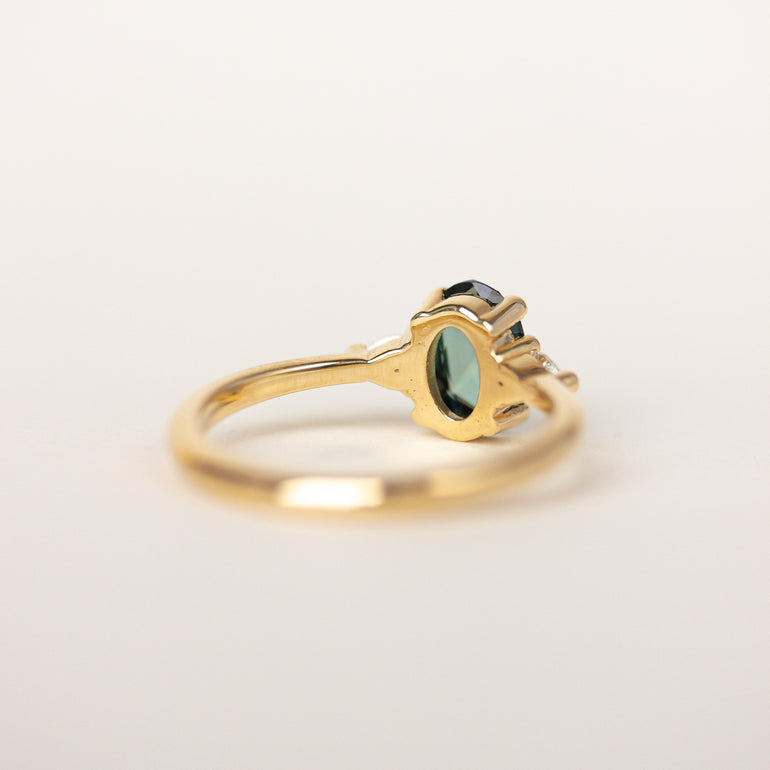 Oval Sapphire Engagement Ring With Pear Side Stones