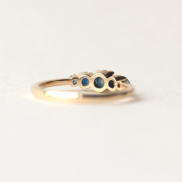 Round Five Stone Sapphire Engagement Ring