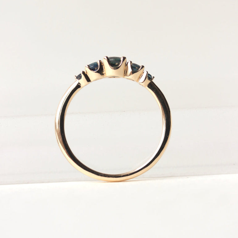 Round Five Stone Sapphire Engagement Ring