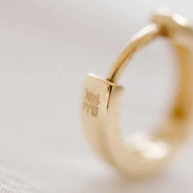 14k gold huggie hoop earrings