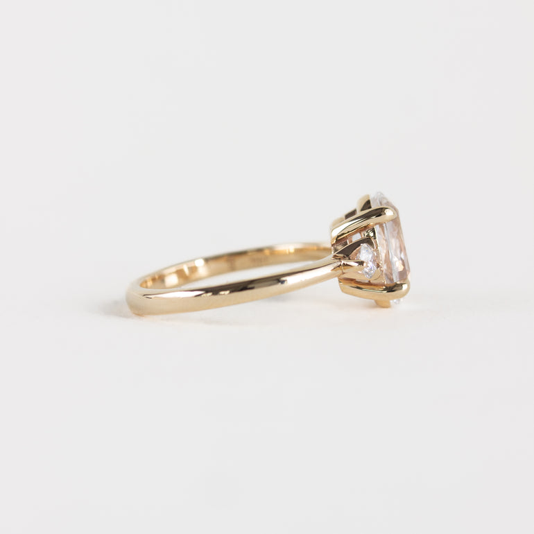 White Sapphire Three Stone Engagement Ring