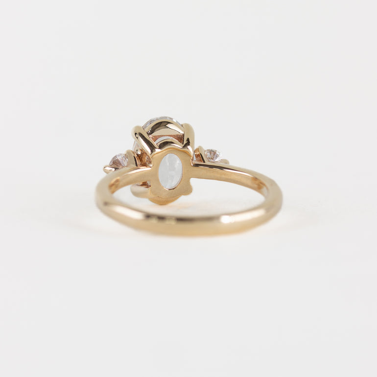 White Sapphire Three Stone Engagement Ring