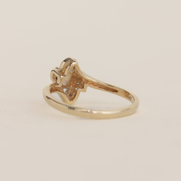 Vintage Opal & Diamond Bypass Ring