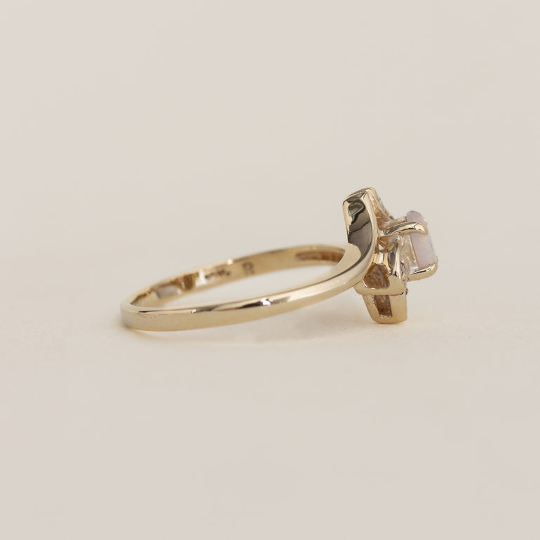 Vintage Opal & Diamond Bypass Ring