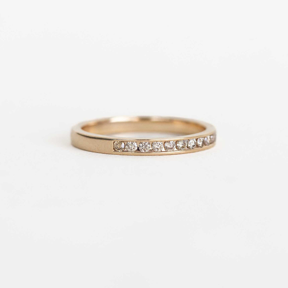Yellow Gold Band with Champagne Diamonds