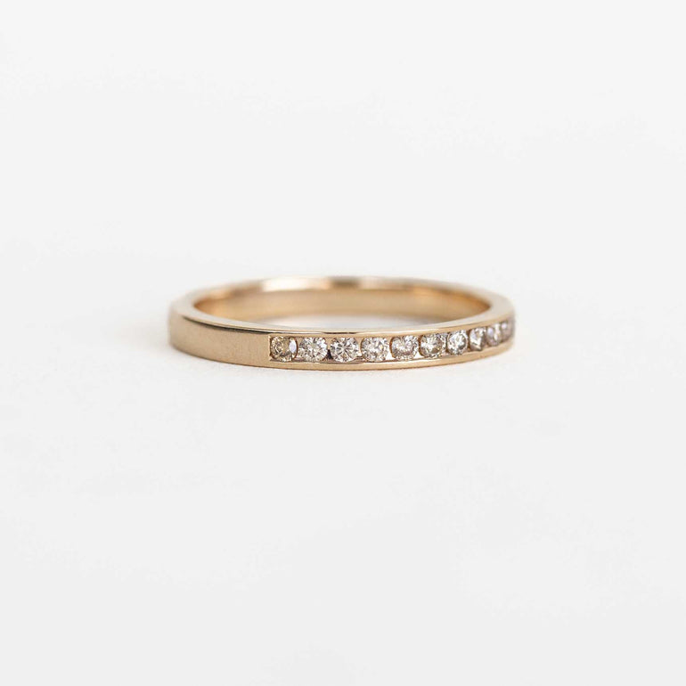 Yellow Gold Band with Champagne Diamonds