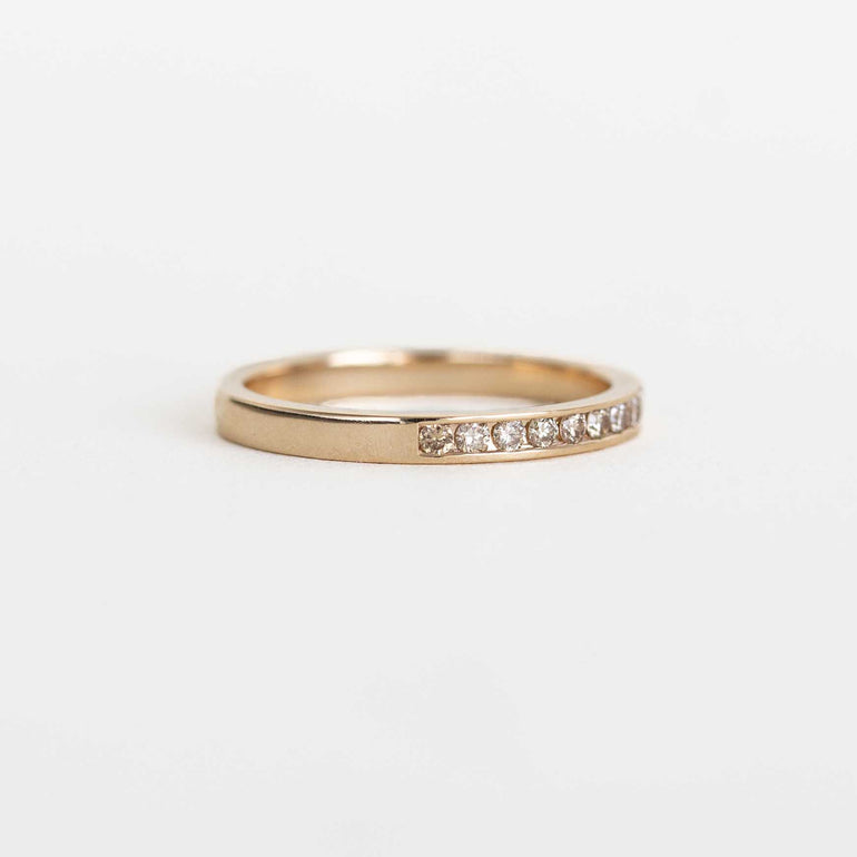 Yellow Gold Band with Champagne Diamonds