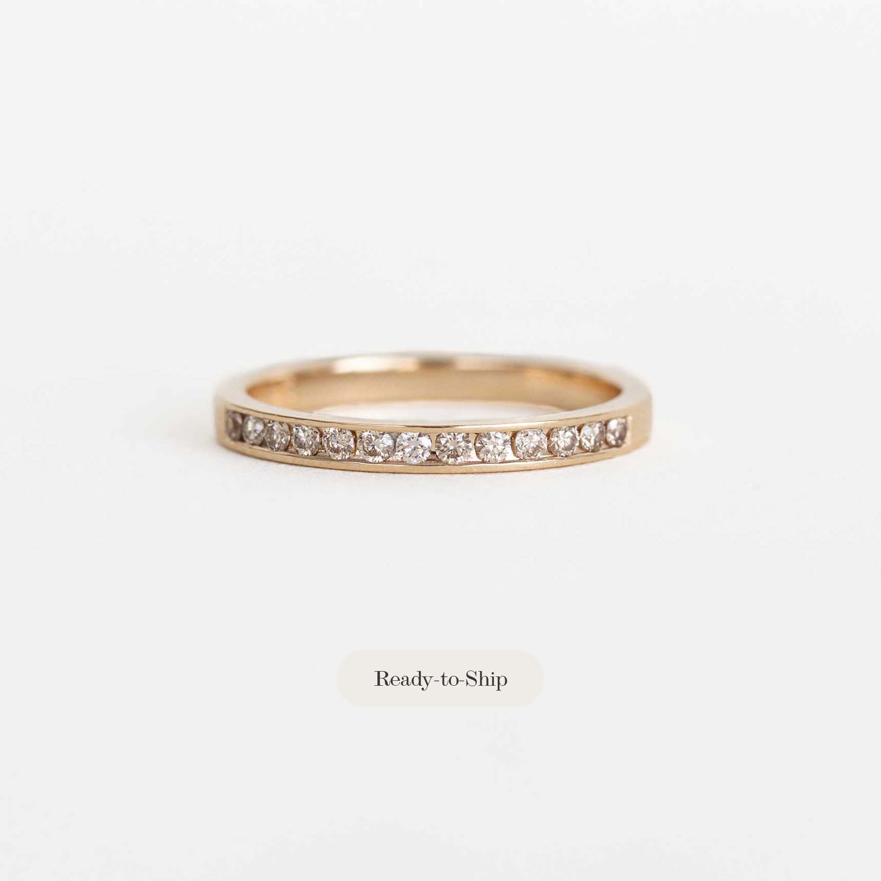 Yellow Gold Band with Champagne Diamonds