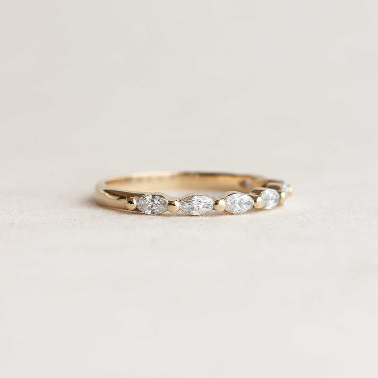 Marquise diamond wedding band
