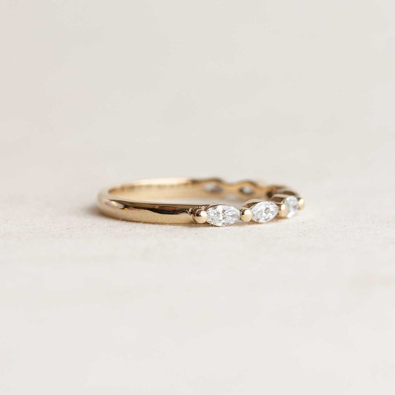 Marquise diamond wedding band