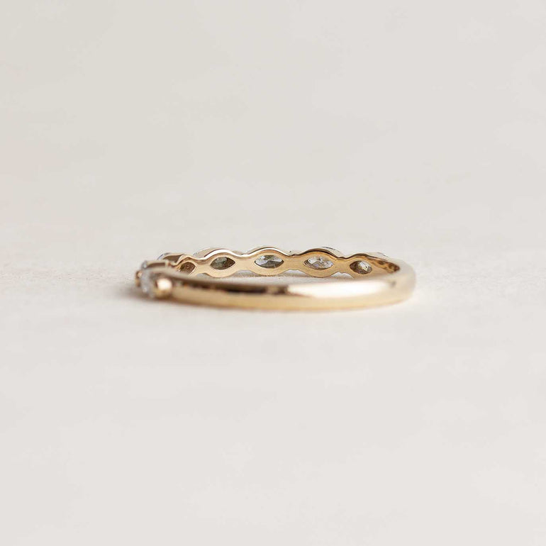 Marquise diamond wedding band