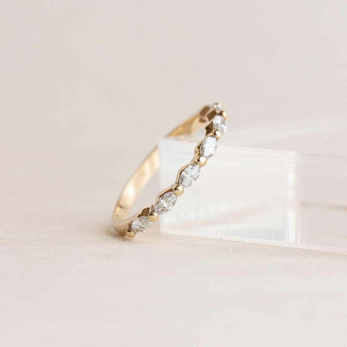 Marquise diamond wedding band