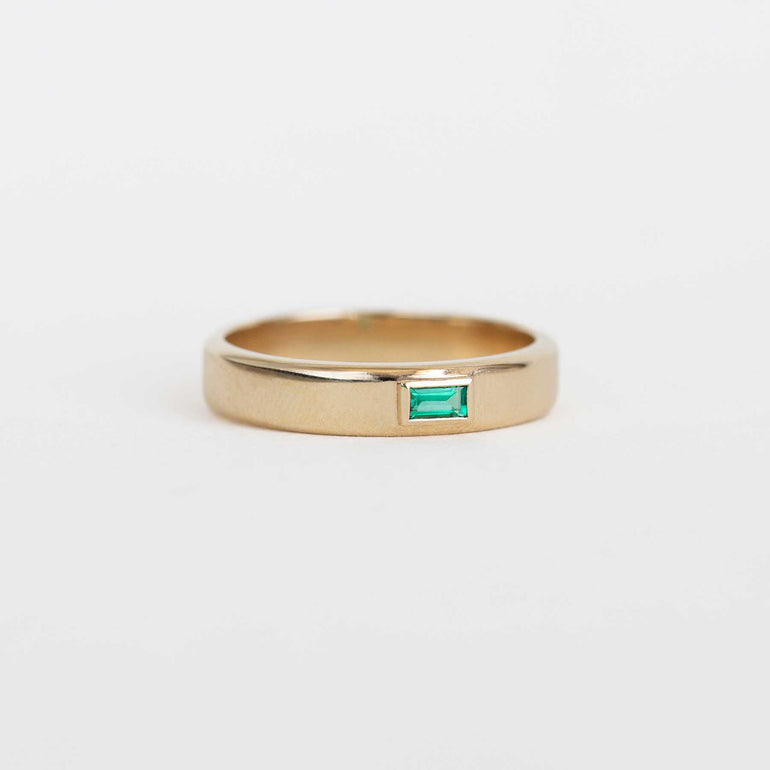 Gold Band with Baguette Lab Diamond