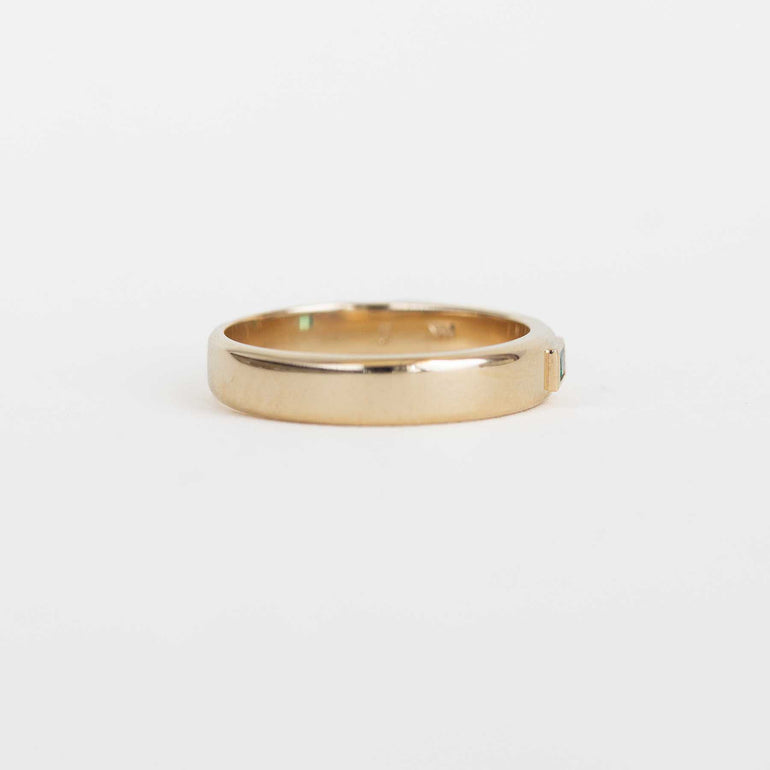 Gold Band with Baguette Lab Diamond
