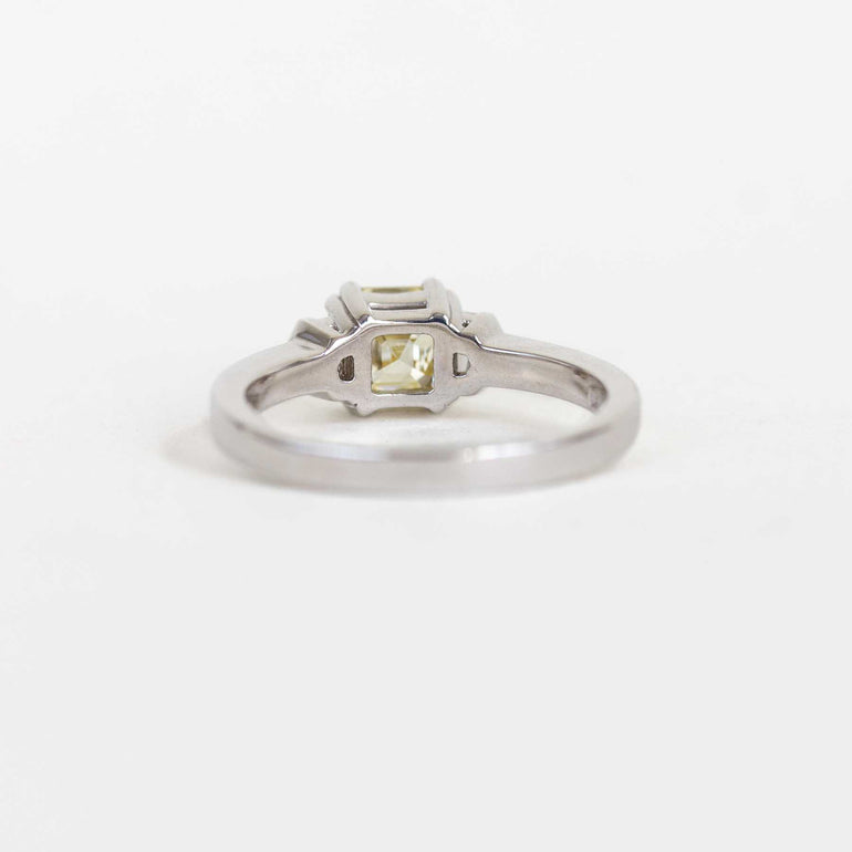 White Gold Ring with Yellow Laboratory-grown Diamond