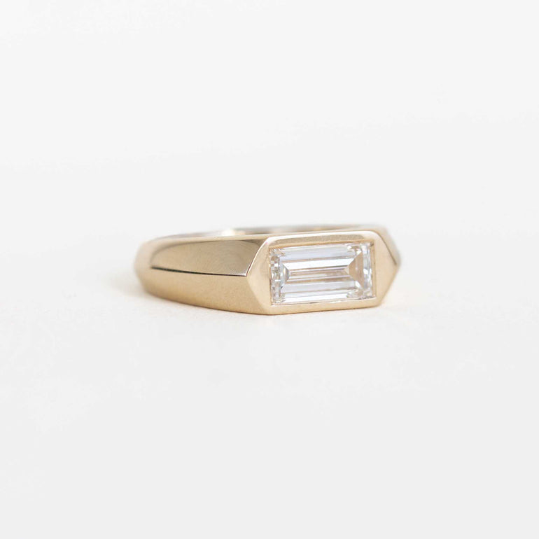 East-West Baguette Bezel Ring in 14K Yellow Gold