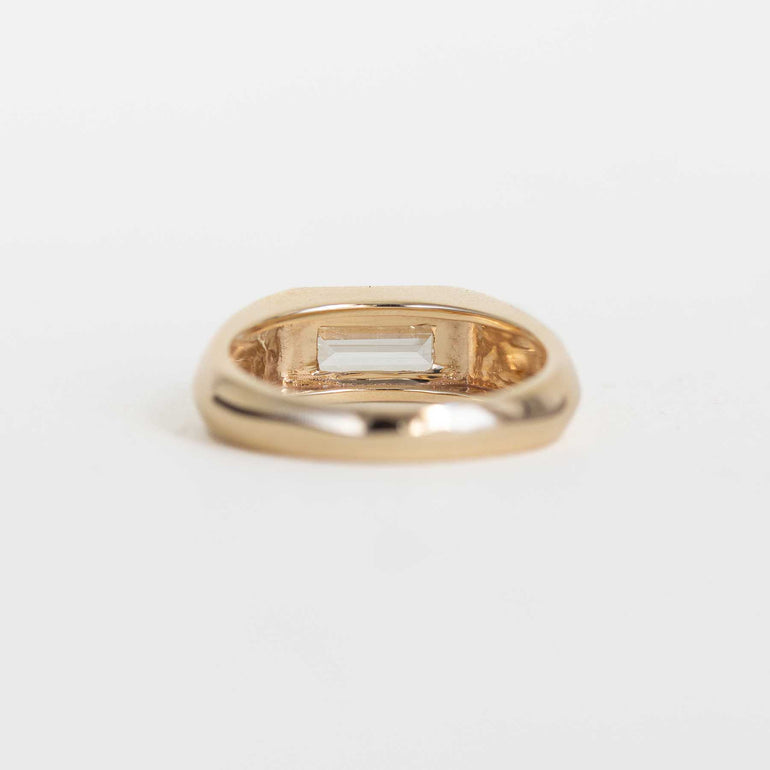 East-West Baguette Bezel Ring in 14K Yellow Gold