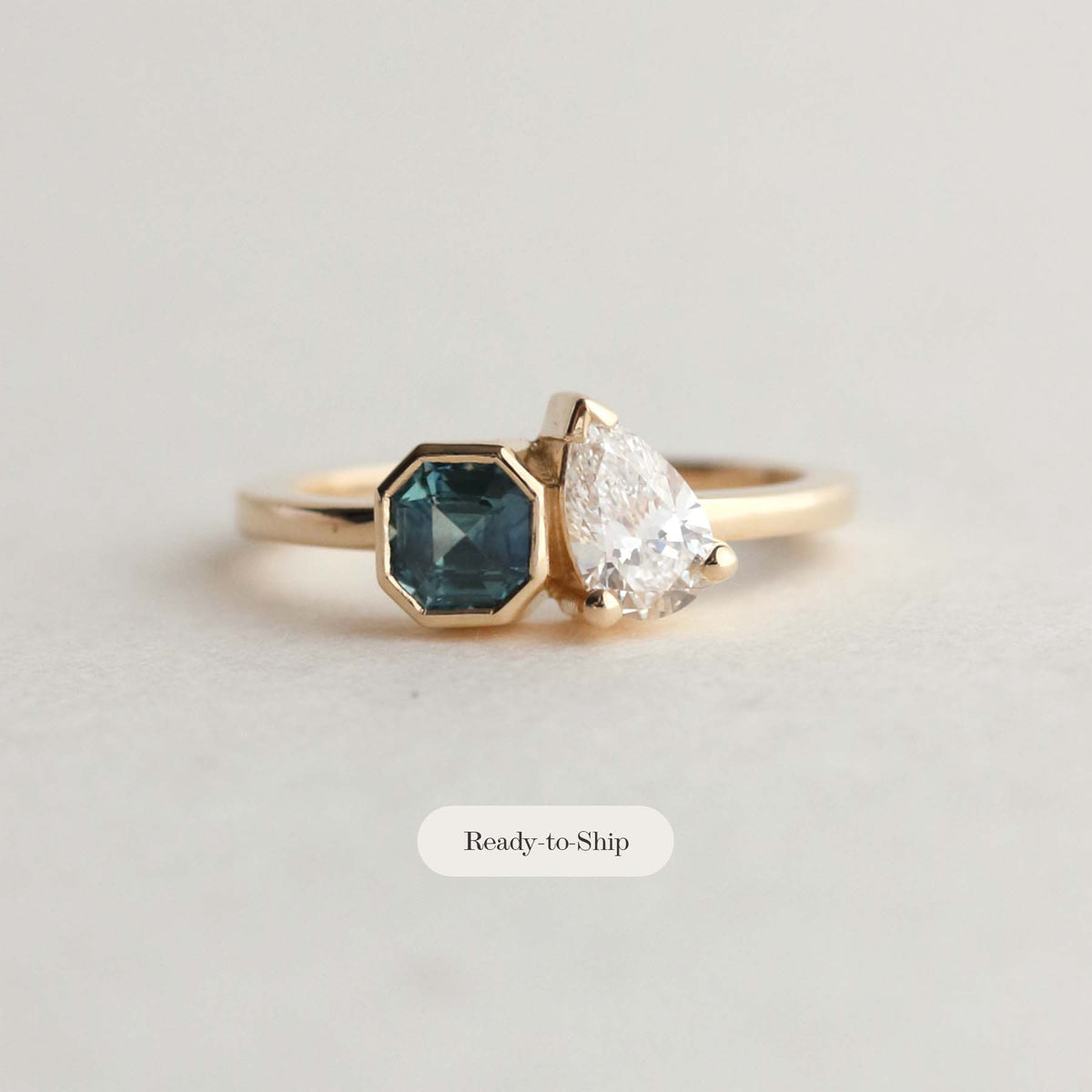 Toi et Moi Sapphire and Laboratory-grown Diamond Ring