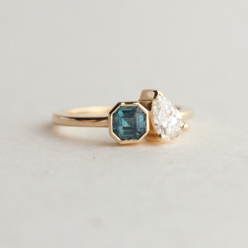 Toi et Moi Sapphire and Laboratory-grown Diamond Ring