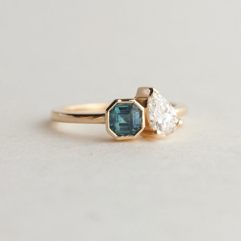 Toi et Moi Sapphire and Laboratory-grown Diamond Ring