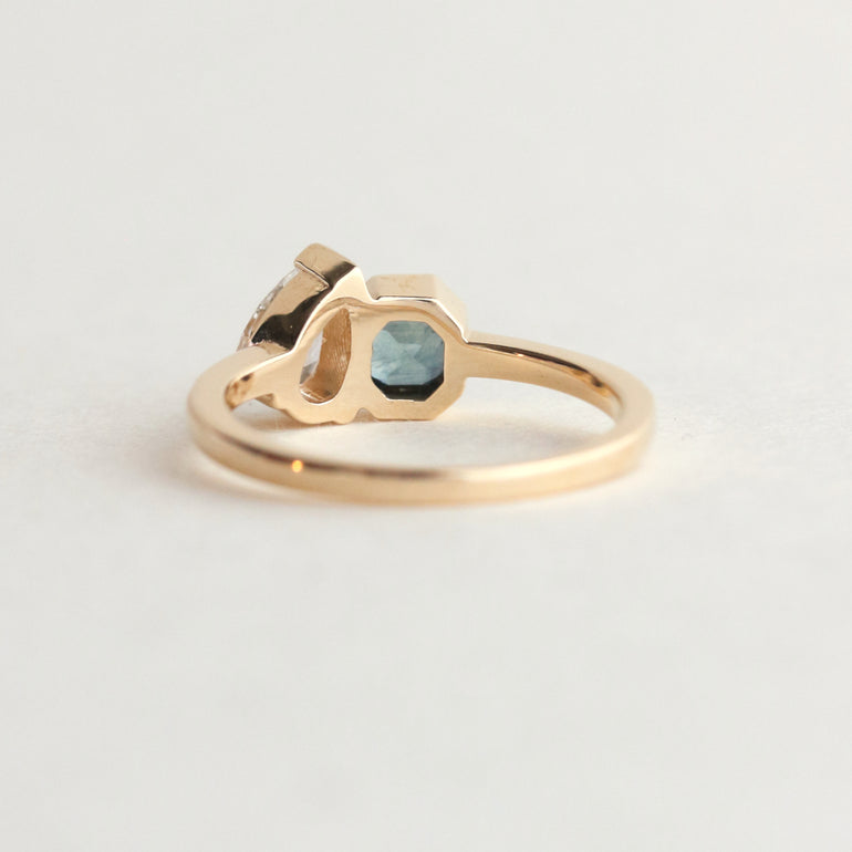Toi et Moi Sapphire and Laboratory-grown Diamond Ring