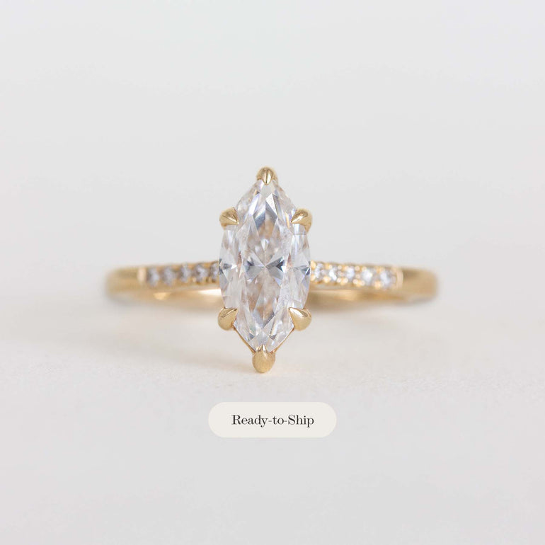 Marquise Moissanite Engagement Ring