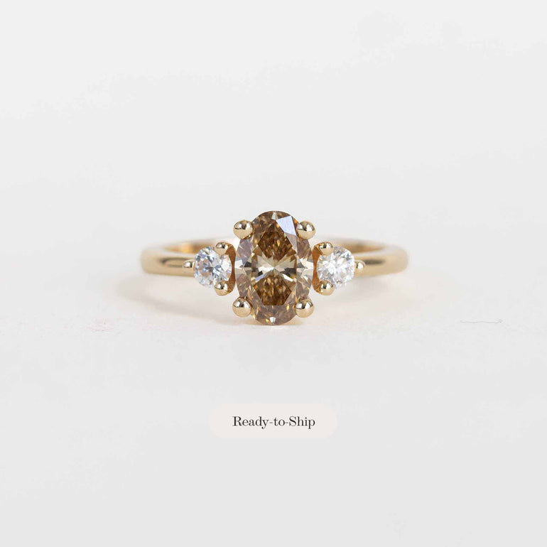 Champagne Diamond 3-stone Ring
