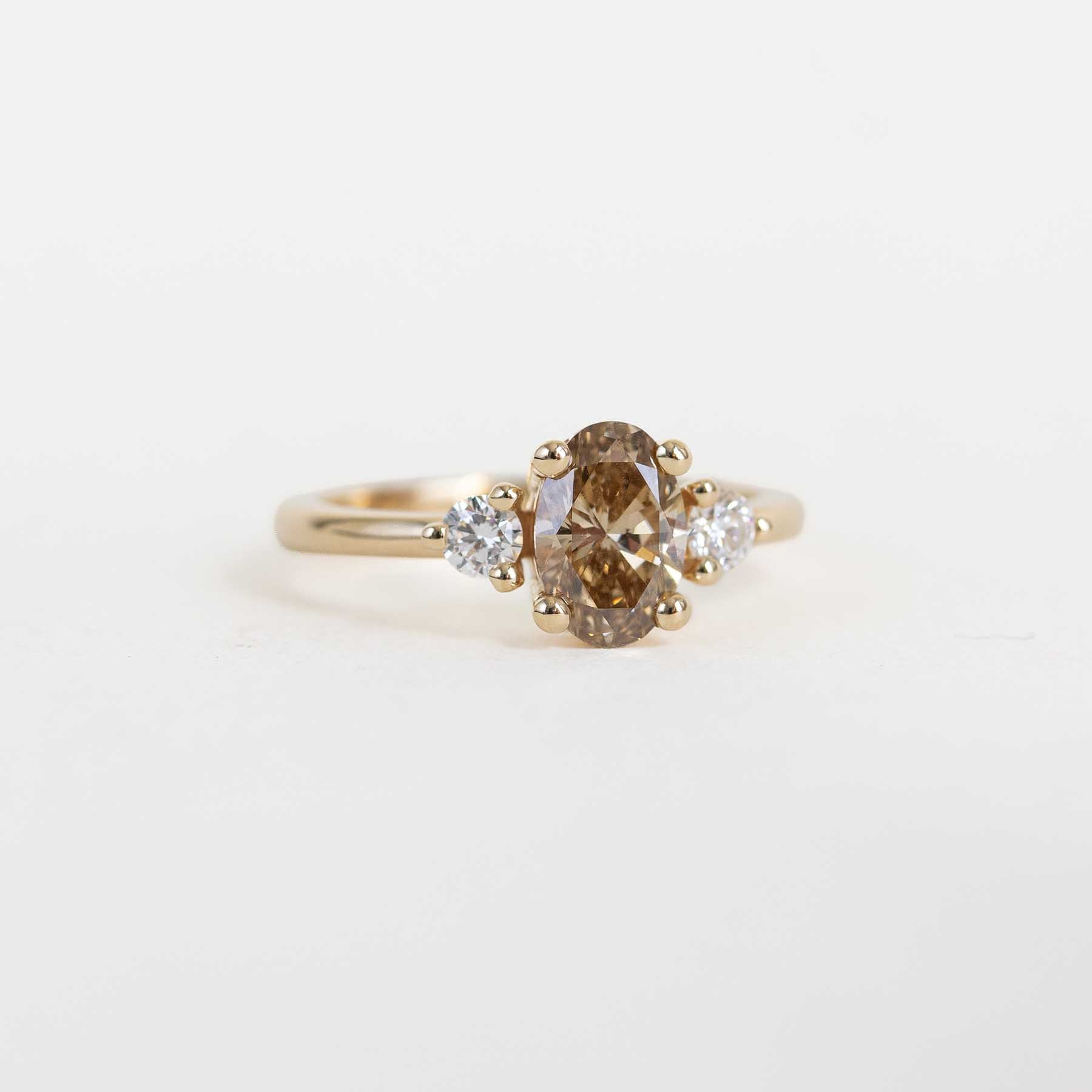 Champagne Diamond 3-stone Ring