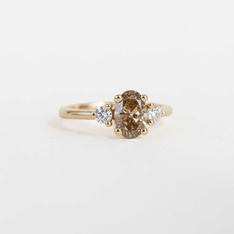 Champagne Diamond 3-stone Ring