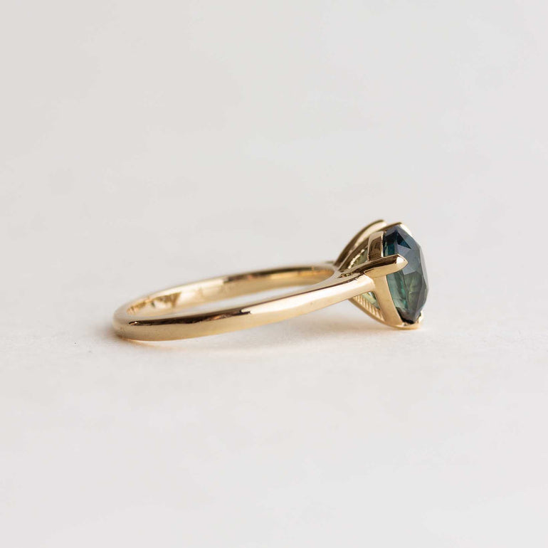 Pear Teal Sapphire Toi et Moi Ring