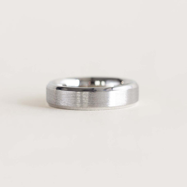 Platinum Satin Vintage Wedding Band
